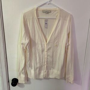 LOFT - Ivory Buttoned Cardigan - NWT - Size XL